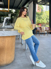 Oversize Salaş Yumuşak Dokulu Şardonlu Triko Kazak 2623 - Sarı